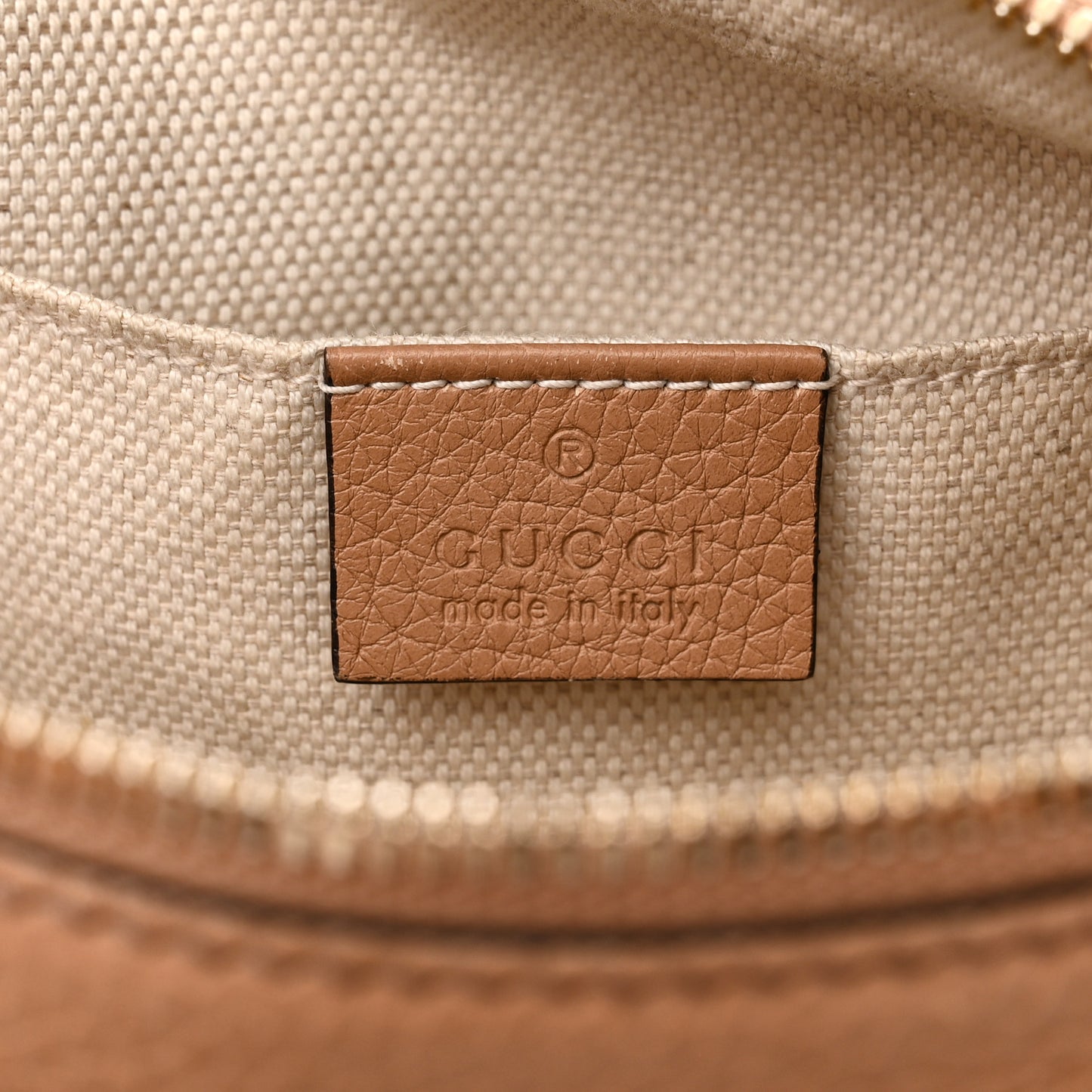 Pebbled Calfskin Small Soho Disco Bag Camelia