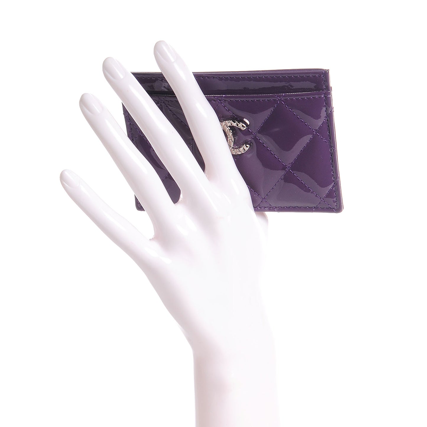 Brilliant Patent Card Holder Purple