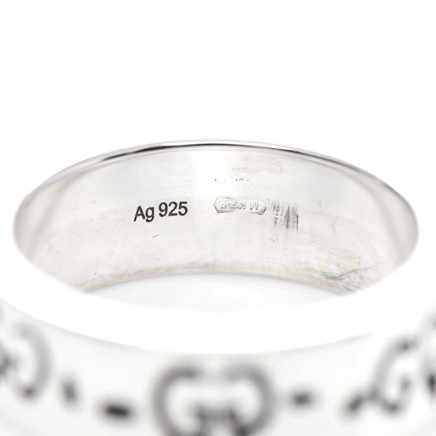 Sterling Silver Narrow GucciGhost Hamlet Skull Ring 50 5.5