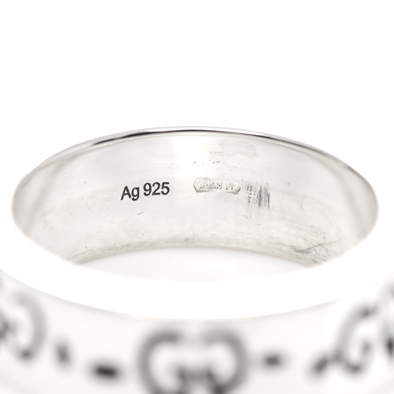 Gucci Sterling Silver Narrow GucciGhost Hamlet Skull Ring 50 5.5 5 of 6