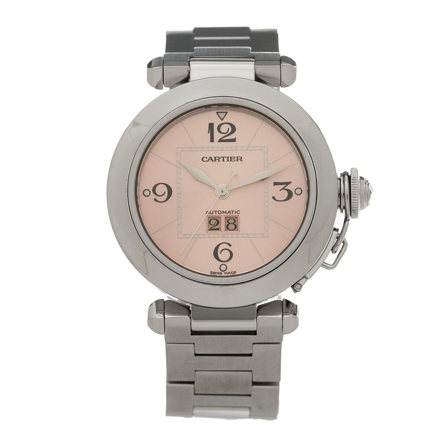 Stainless Steel 35mm Pasha C Big Date Automatic Watch Pink