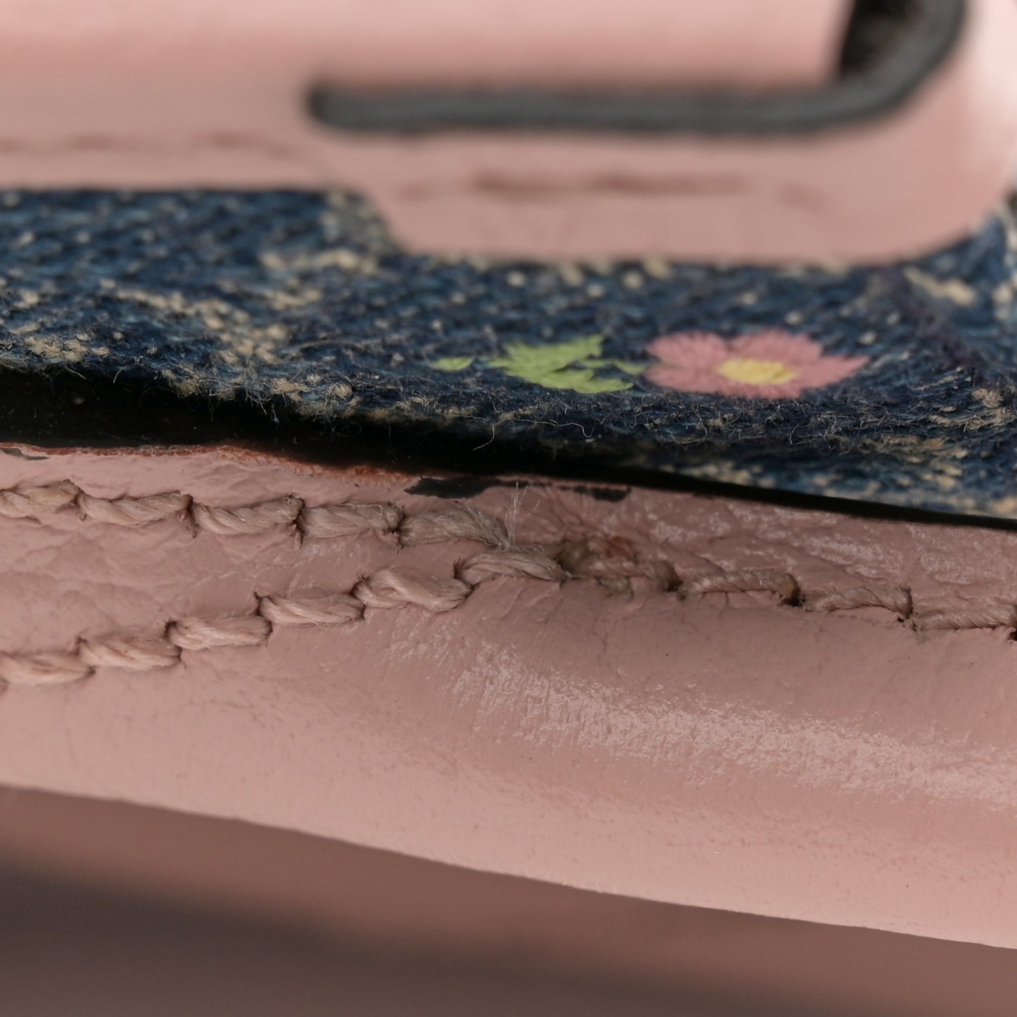 Denim Dollar Calfskin GG Monogram Mini Retro Interlocking G Tote Blue Tea Multicolor Powder Pink