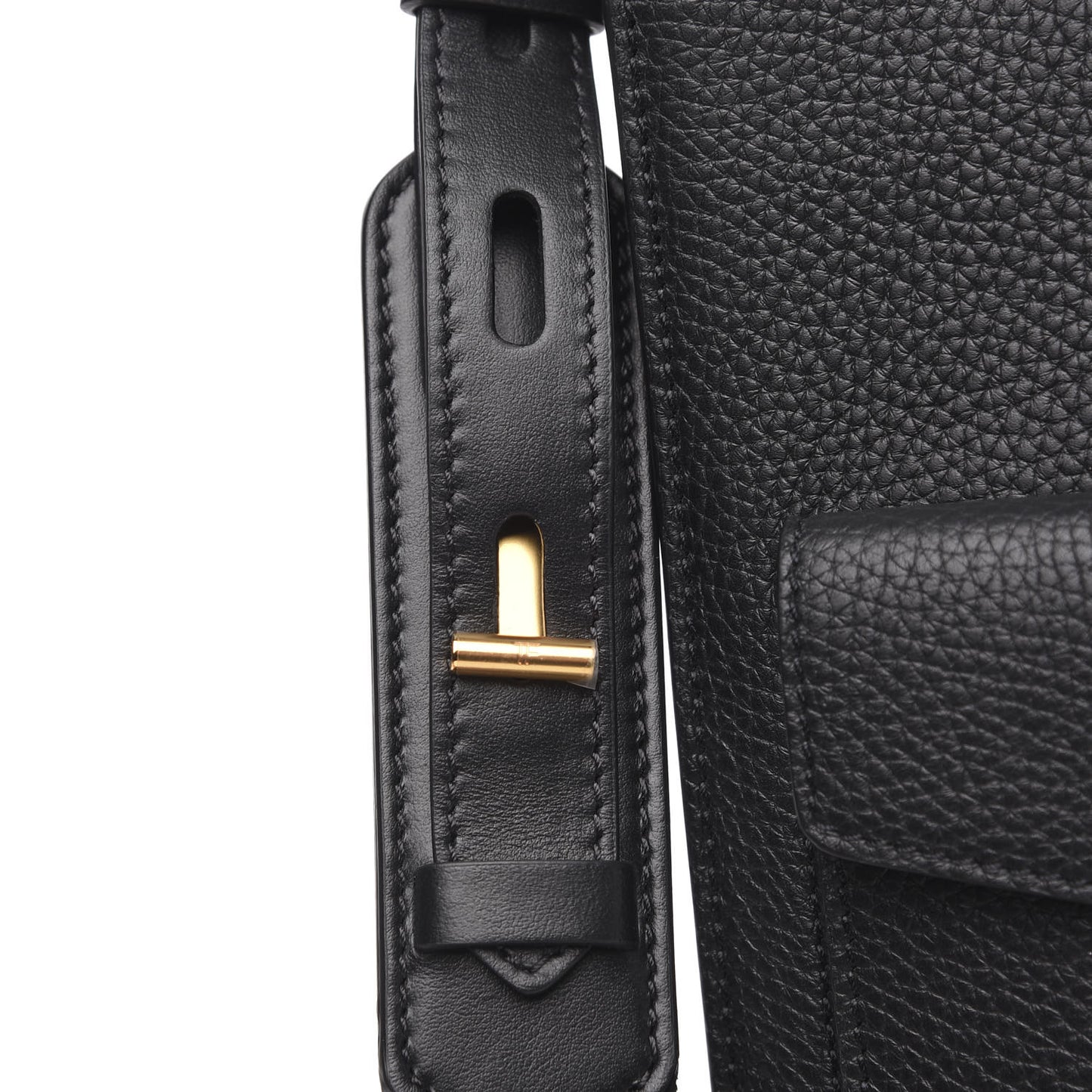 Grain Calfskin T Twist Crossbody Bag Black