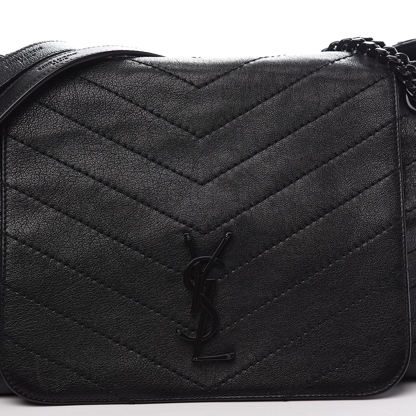 Vintage Lambskin Chevron Monogram Medium Nolita Black