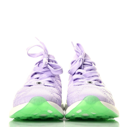 Chanel Mixed Fibers Quilted Womens CC Sneakers 38.5 Purple 2 of 8