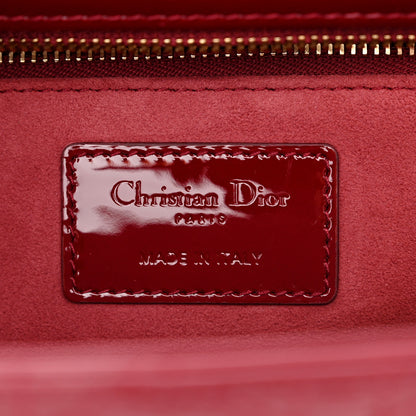 Christian Dior CHRISTIAN DIOR Patent Cannage Large Lady Dior Red 6 of 11