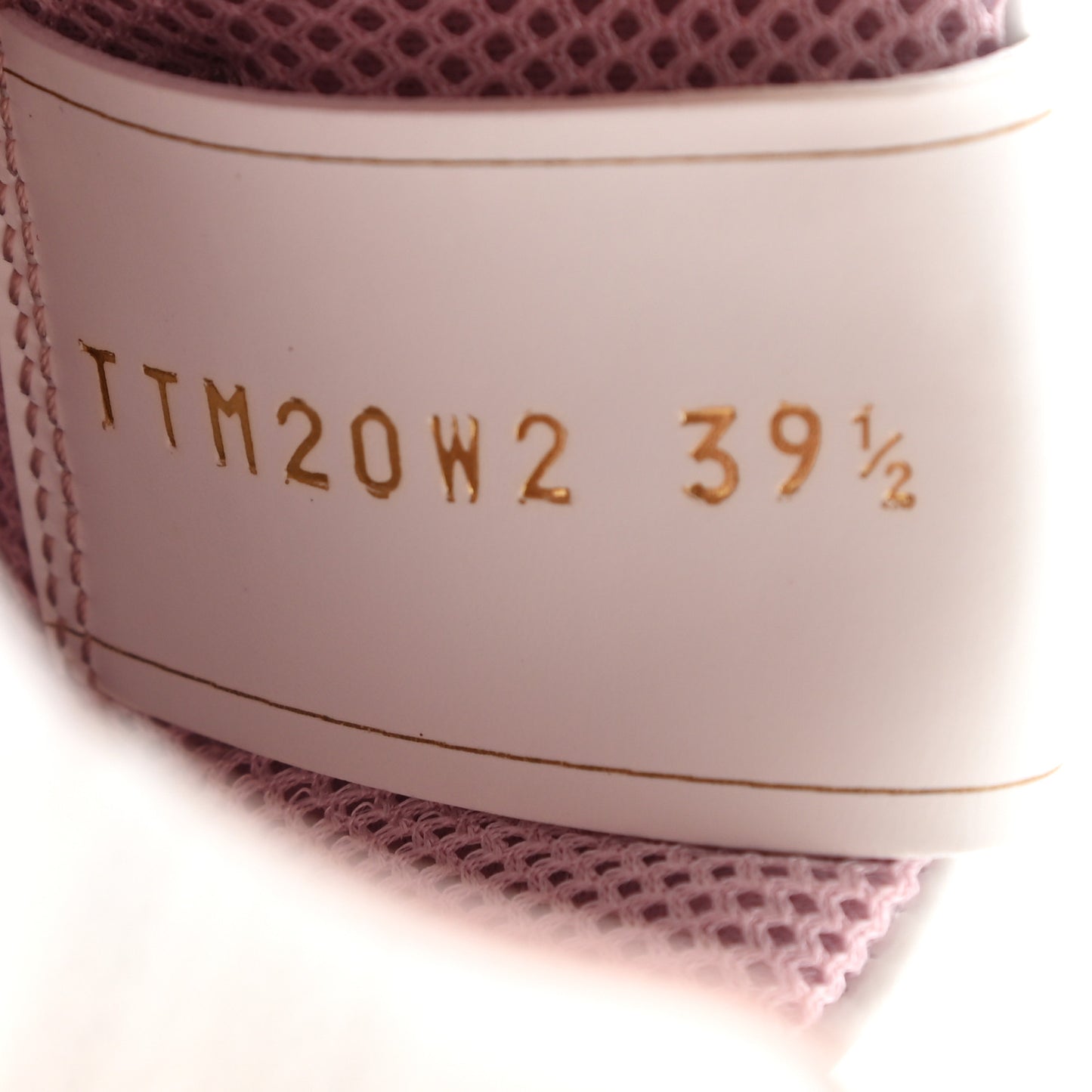 Calfskin Womens Backnet Sneakers 39.5 White Water Rose
