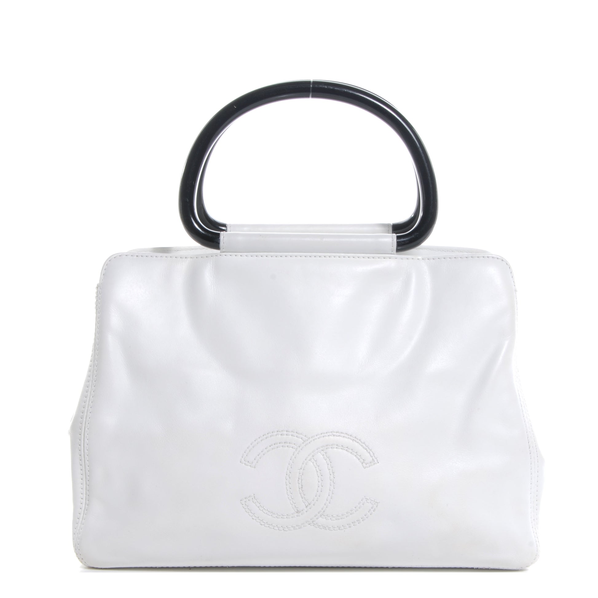 Chanel Lambskin CC Handle Tote White 1 of 9