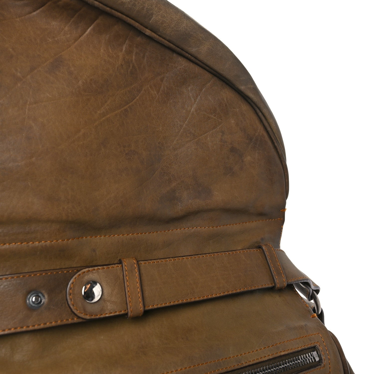 Christian Dior Calfskin Gaucho Double Saddle Bag Brown 14 of 16