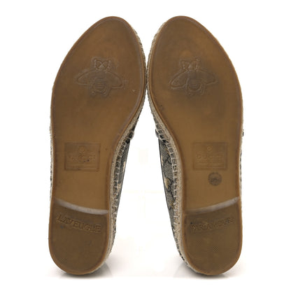 Gucci GG Supreme Monogram Bees Espadrille Flats 36.5 Beige Ebony Oro Black 7 of 10