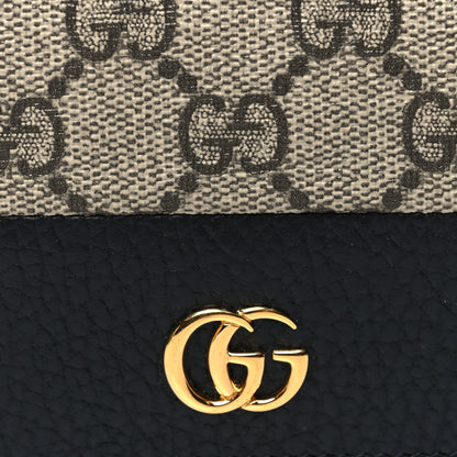 Gucci Dollar Calfskin GG Supreme Monogram GG Marmont Card Case Black Beige Ebony 9 of 10