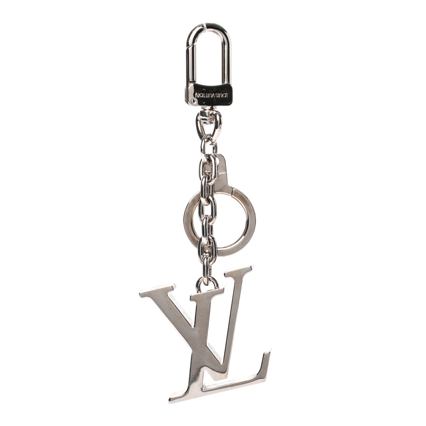 LV Facettes Bag Charm Key Holder Silver