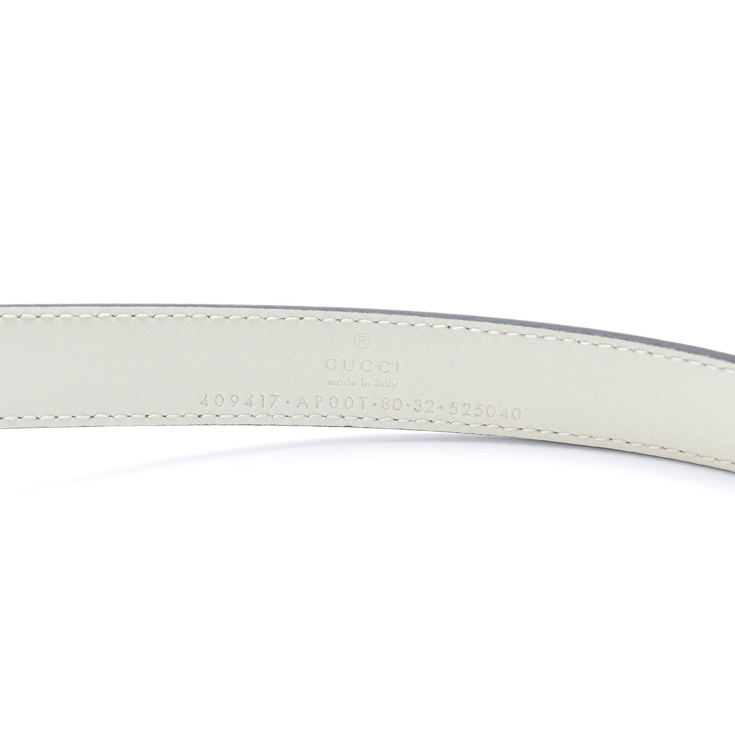 Gucci Calfskin Double G 20mm Belt 80 32 Mystic White 3 of 5