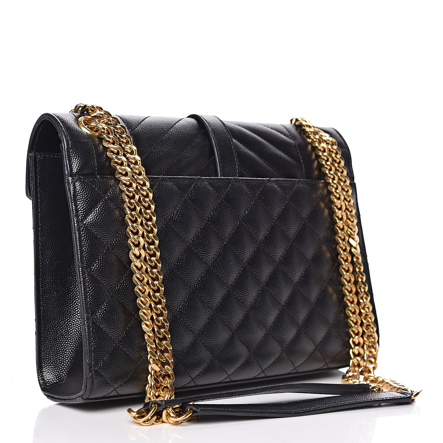 Saint Laurent Grain De Poudre Textured Mixed Matelasse Triquilt Medium Monogram Satchel Black 3 of 16