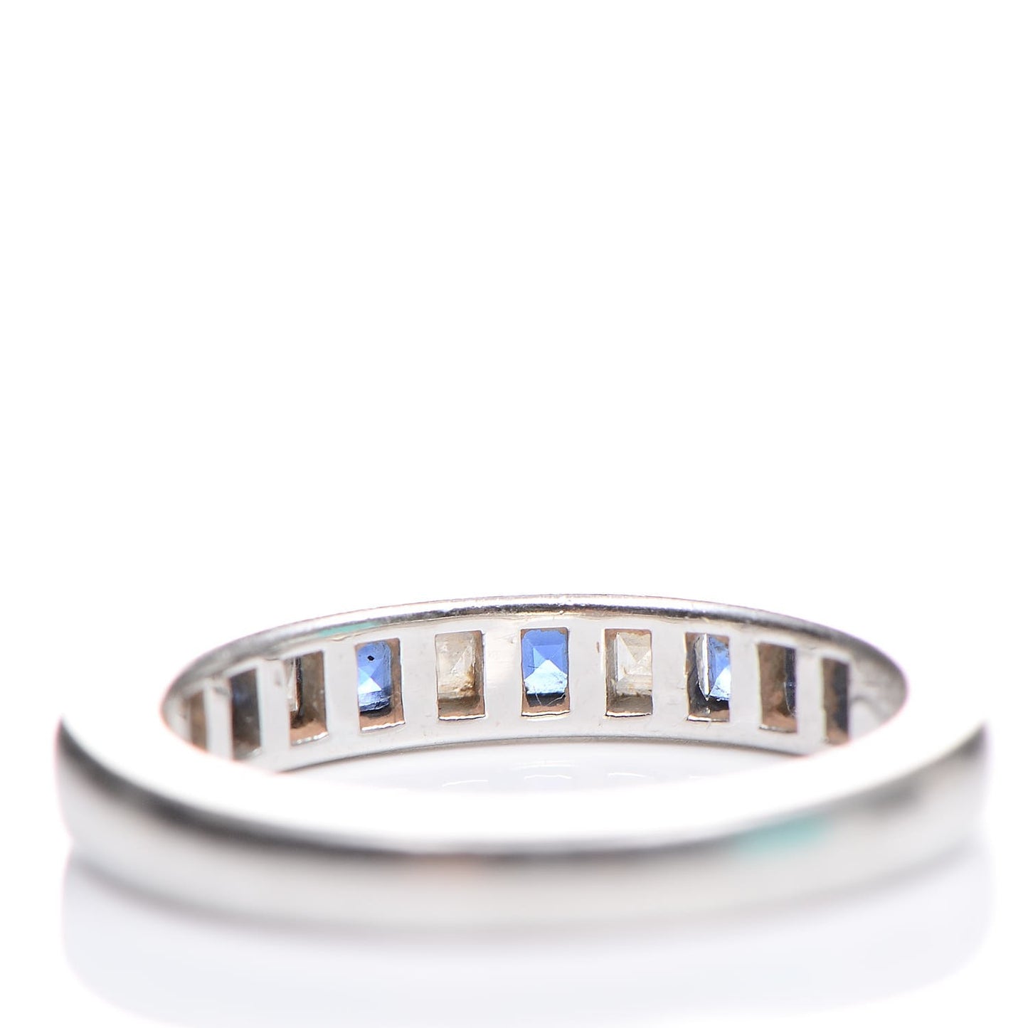 Platinum Diamond Blue Sapphire Ring 49.5 5