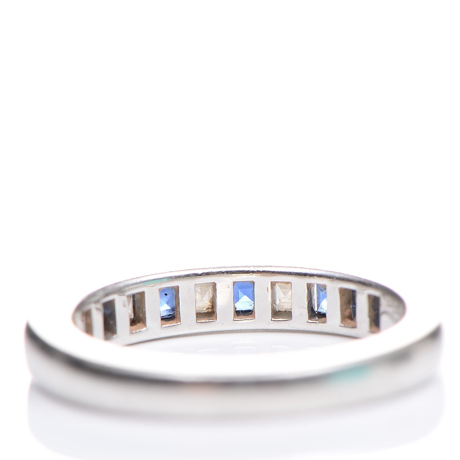 Tiffany Platinum Diamond Blue Sapphire Ring 49.5 5 5 of 8