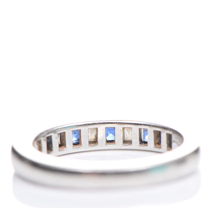 Tiffany Platinum Diamond Blue Sapphire Ring 49.5 5 5 of 8