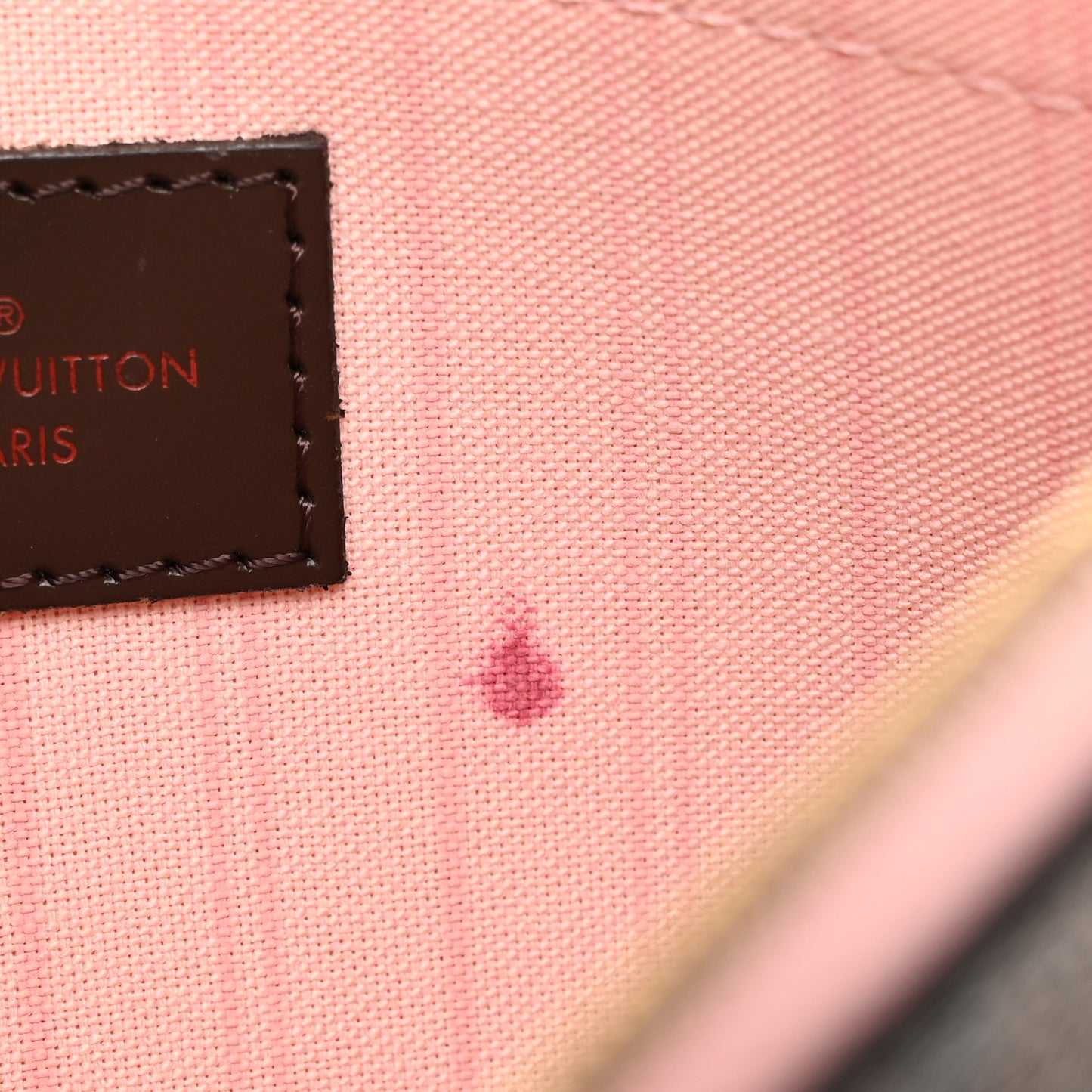 Damier Ebene Neverfull MM GM Pochette Rose Ballerine