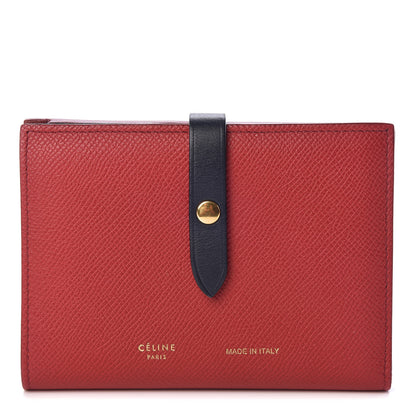 Celine Grained Calfskin Medium Multifunction Strap Wallet Coquelicot 1 of 7