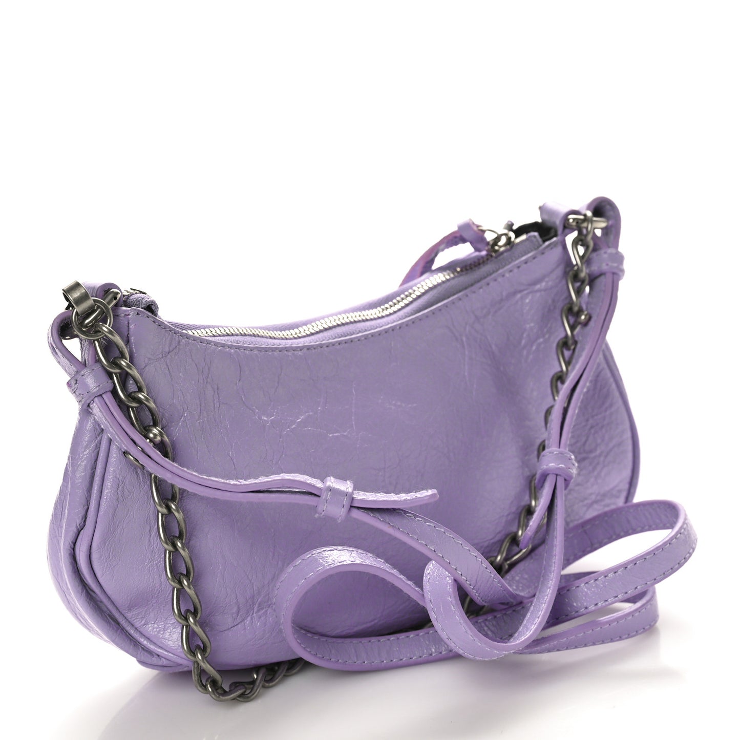 Agneau Arena Le Cagole Mini Purse With Chain Lilac