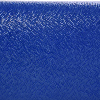 Saint Laurent Grain De Poudre Classic Monogram Cassandre Clutch Royal Blue 10 of 13