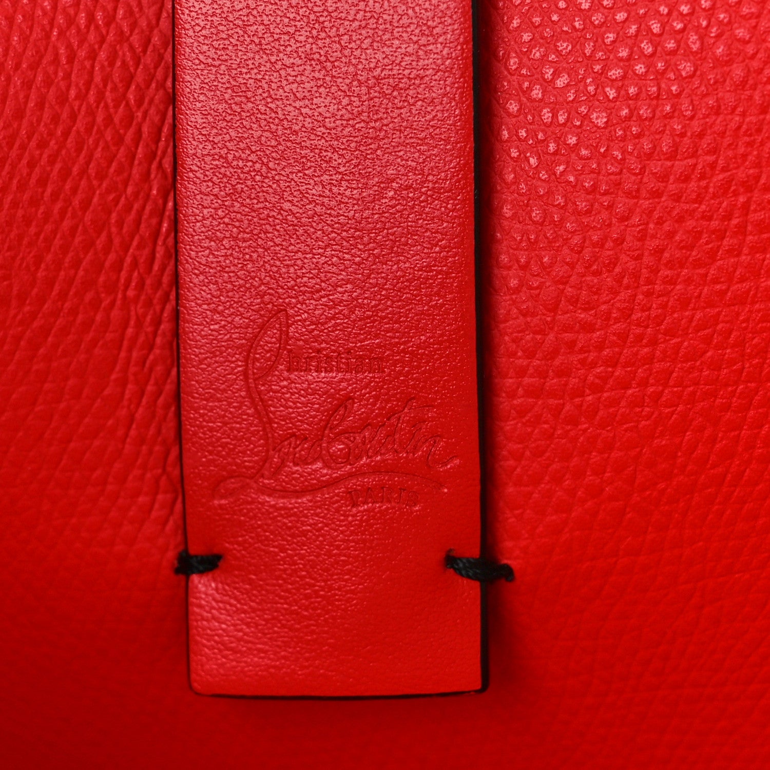 Christian Louboutin Perforated Calfskin Degrade Loubinthesky East West Cabata Tote Black Red 6 of 13