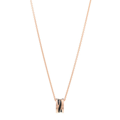Bulgari 18K Rose Gold Ceramic B.Zero1 Legends Pendant Necklace Black 1 of 5