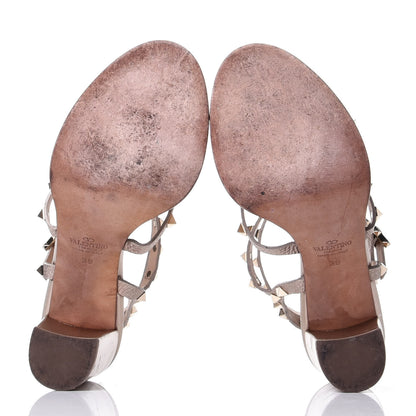 Valentino Garavani Metallic Calfskin Rockstud 60mm City Sandals 39 Skin 7 of 10
