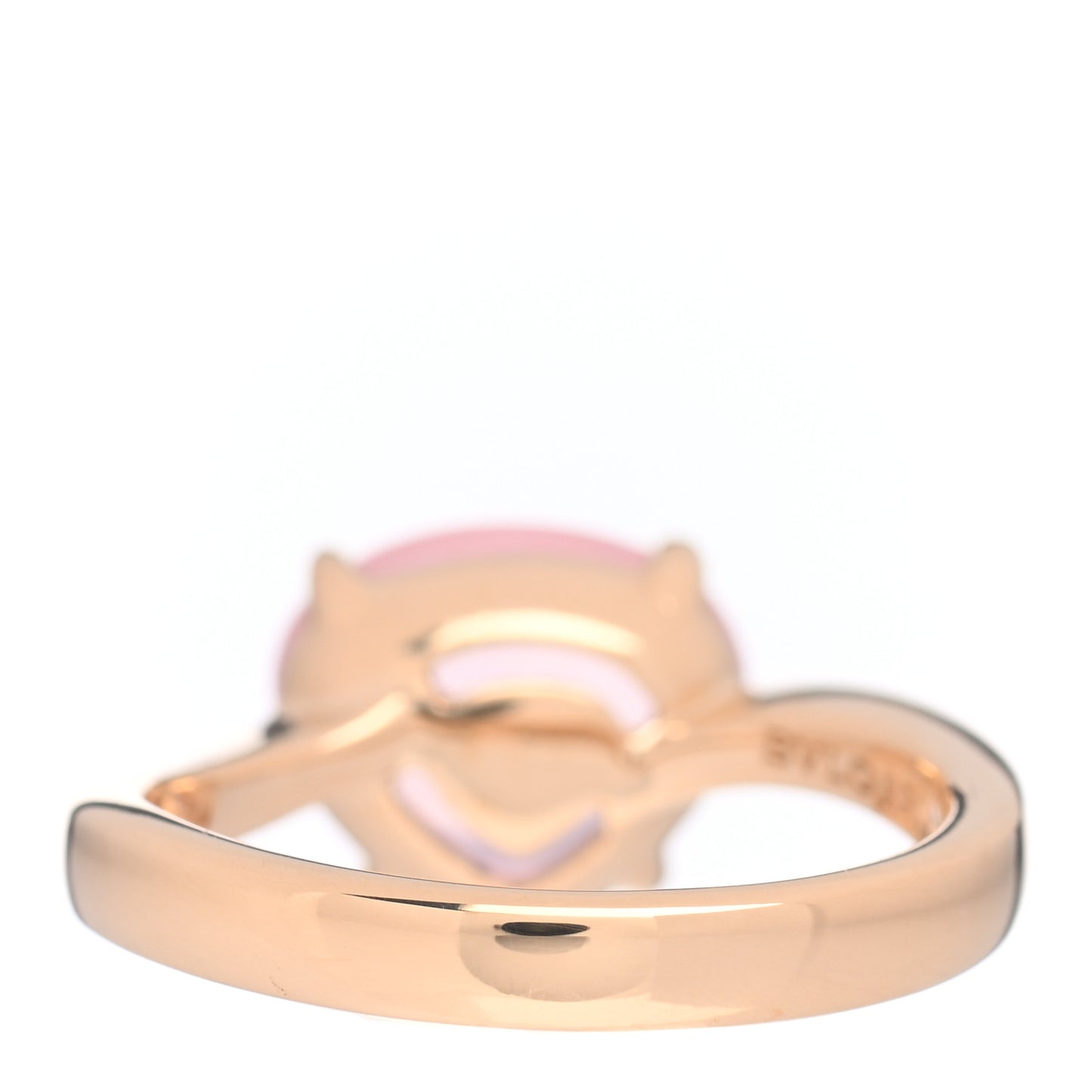 18K Yellow Gold Rose Quartz Sassi Ring 53 6.5