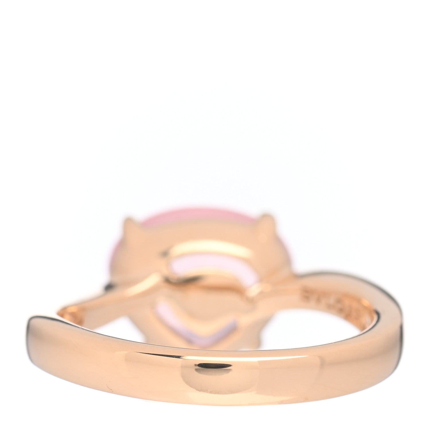 Bulgari 18K Yellow Gold Rose Quartz Sassi Ring 53 6.5 4 of 5