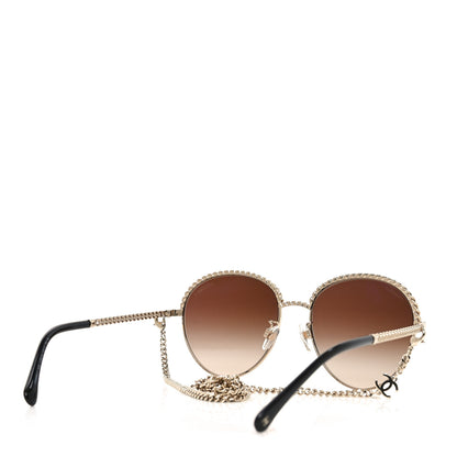 Chanel Chain Pantos Sunglasses 4242 Gold Brown 4 of 7