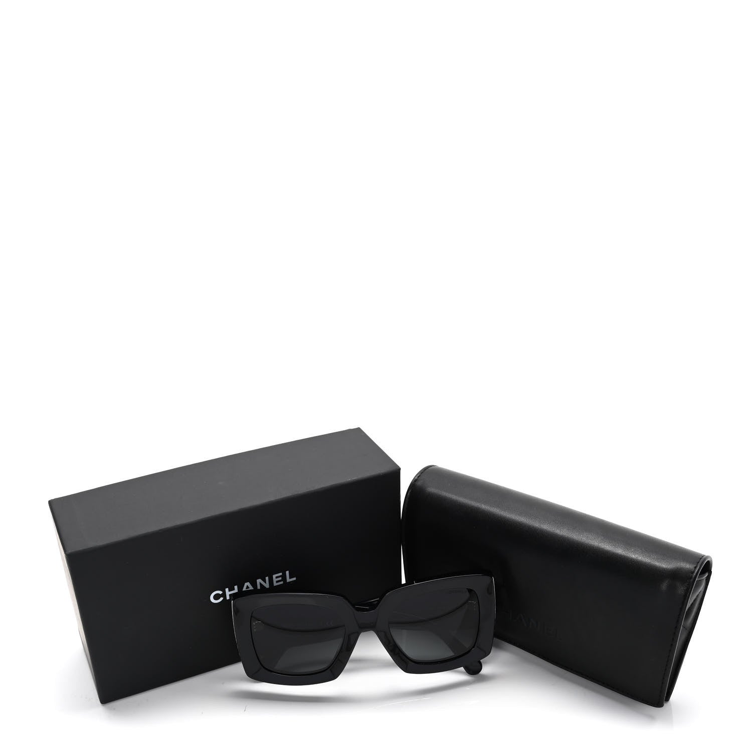 Chanel Acetate Rectangle Sunglasses 5435 Black 5 of 7