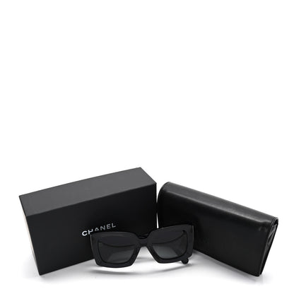 Chanel Acetate Rectangle Sunglasses 5435 Black 5 of 7