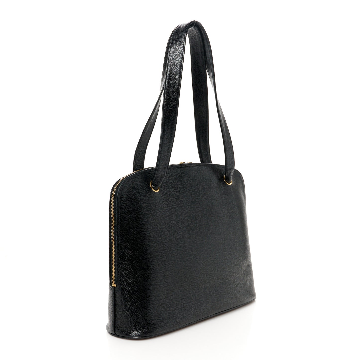 Caviar Large CC Shoulder Bag Black