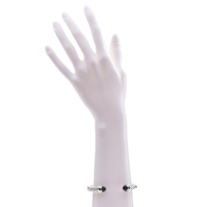 David Yurman Sterling Silver 14K Yellow Gold Amethyst 7mm Cable Classics Bracelet 2 of 5