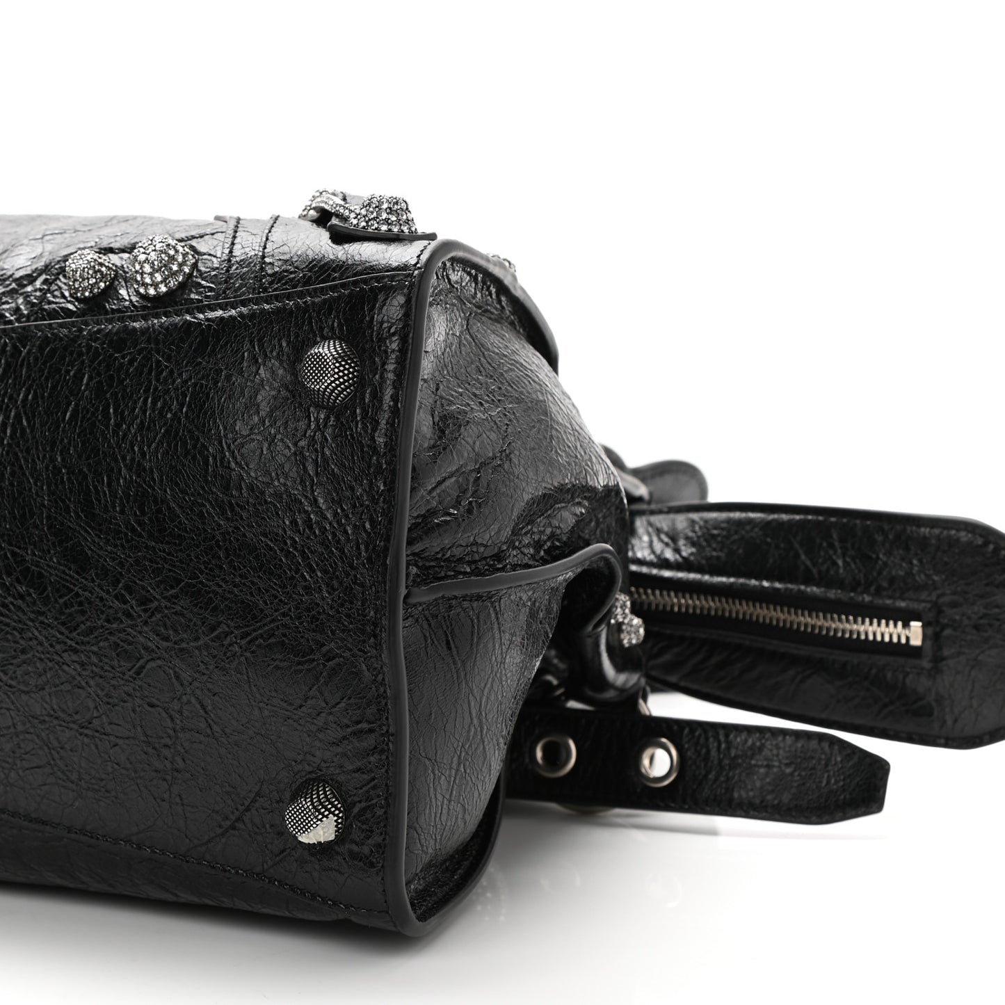 Agneau Arena Crystal Neo Cagole City Handbag Black