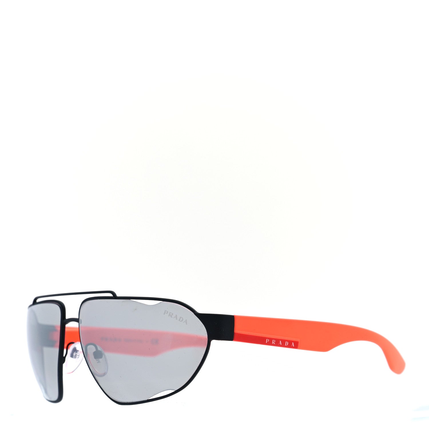 Prada Metal Sport Aviator Sunglasses SPS 56U Black Orange 1 of 7