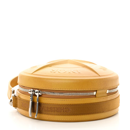 Christian Dior X STONE ISLAND Calfskin Mens Round Bag Tane Gold 4 of 12