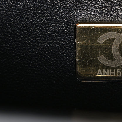 Chanel Shiny Lambskin Quilted Twisted Links Top Handle Flap Black 7 of 11