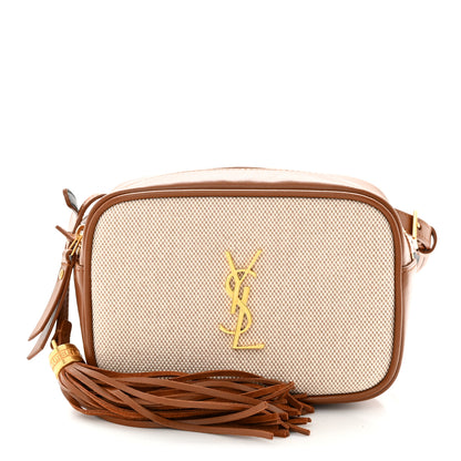 Saint Laurent Calfskin Canvas Monogram Lou Belt Bag Natural Beige Brick 1 of 11