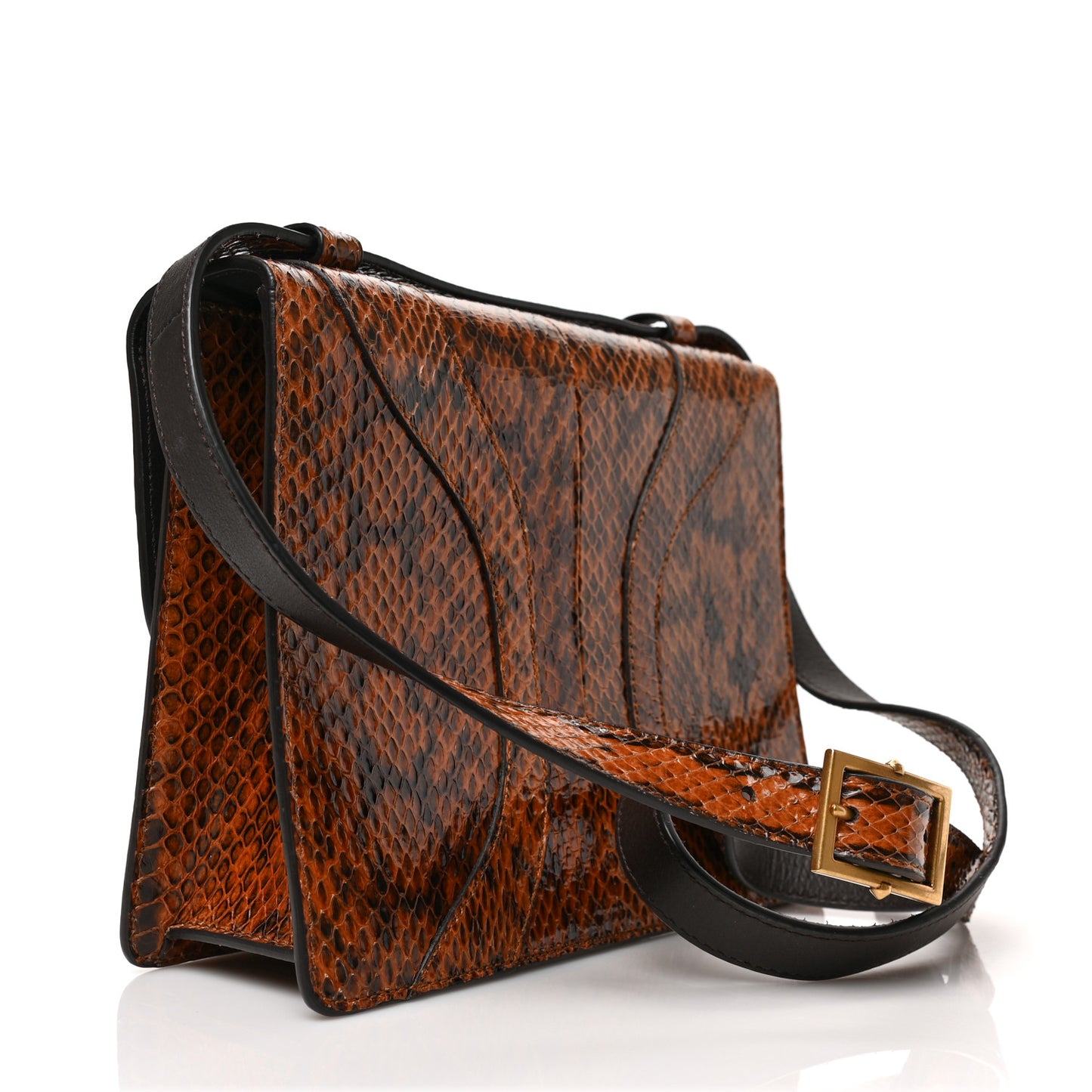 Elaphe Radiata Crystal Osiride Shoulder Bag Bright Cuir Ruby