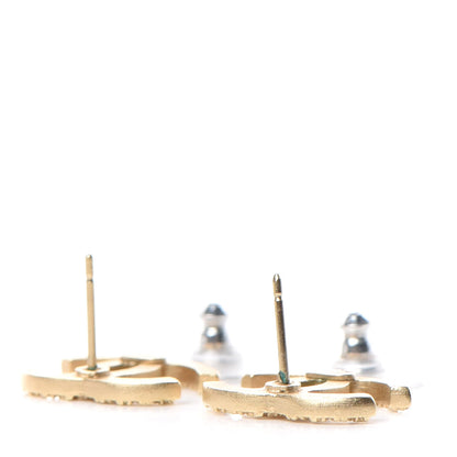 Chanel Metal Textured CC Earrings Gold 3 of 4