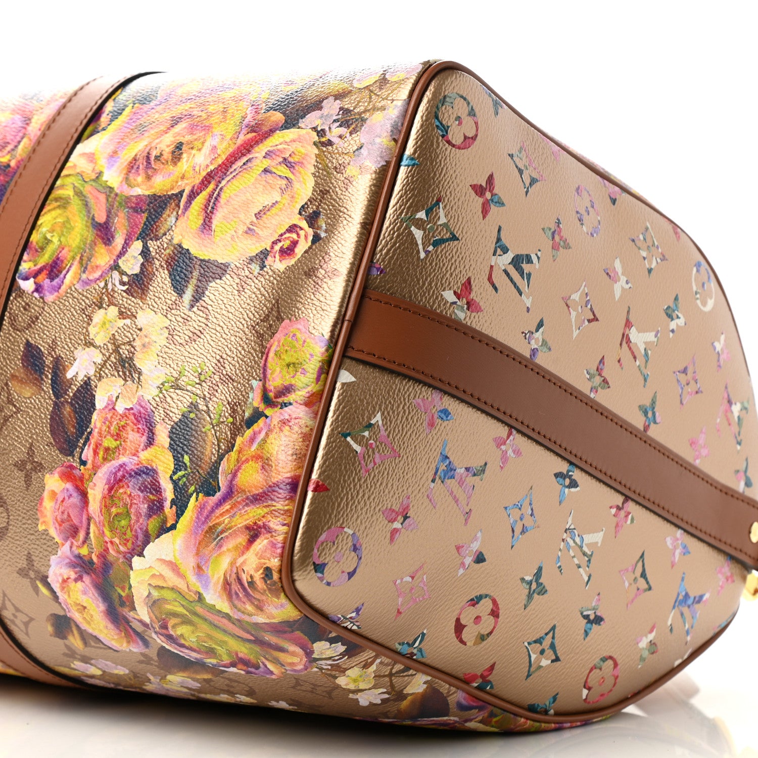 Louis Vuitton Metallic Monogram LV Garden Keepall Bandouliere 45 Gold 8 of 8