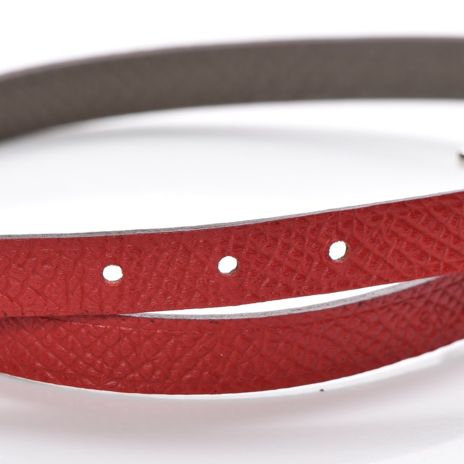 Hermes Epsom Behapi Double Tour Bracelet XS Rouge Casaque Etain 4 of 8