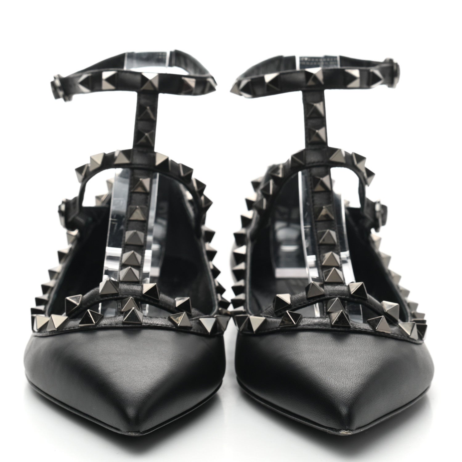 Valentino Garavani Nappa Rockstud Cage Ballerina Flats 38 Black 2 of 8