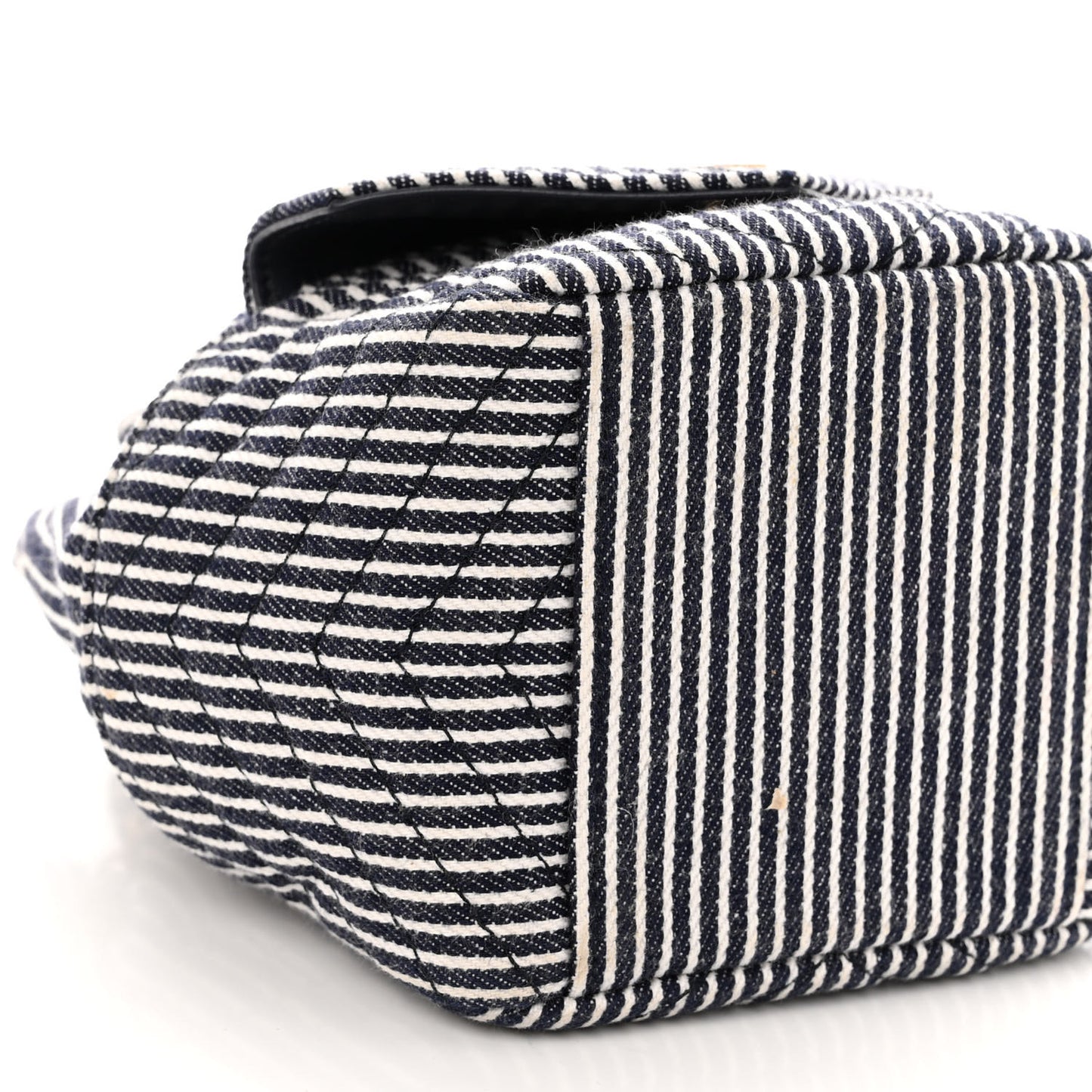 Canvas Striped Nano Joe Bucket Bag Deep Marine Cream