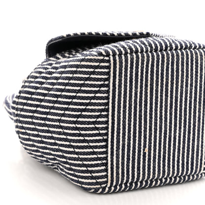 Saint Laurent Canvas Striped Nano Joe Bucket Bag Deep Marine Cream 8 of 9