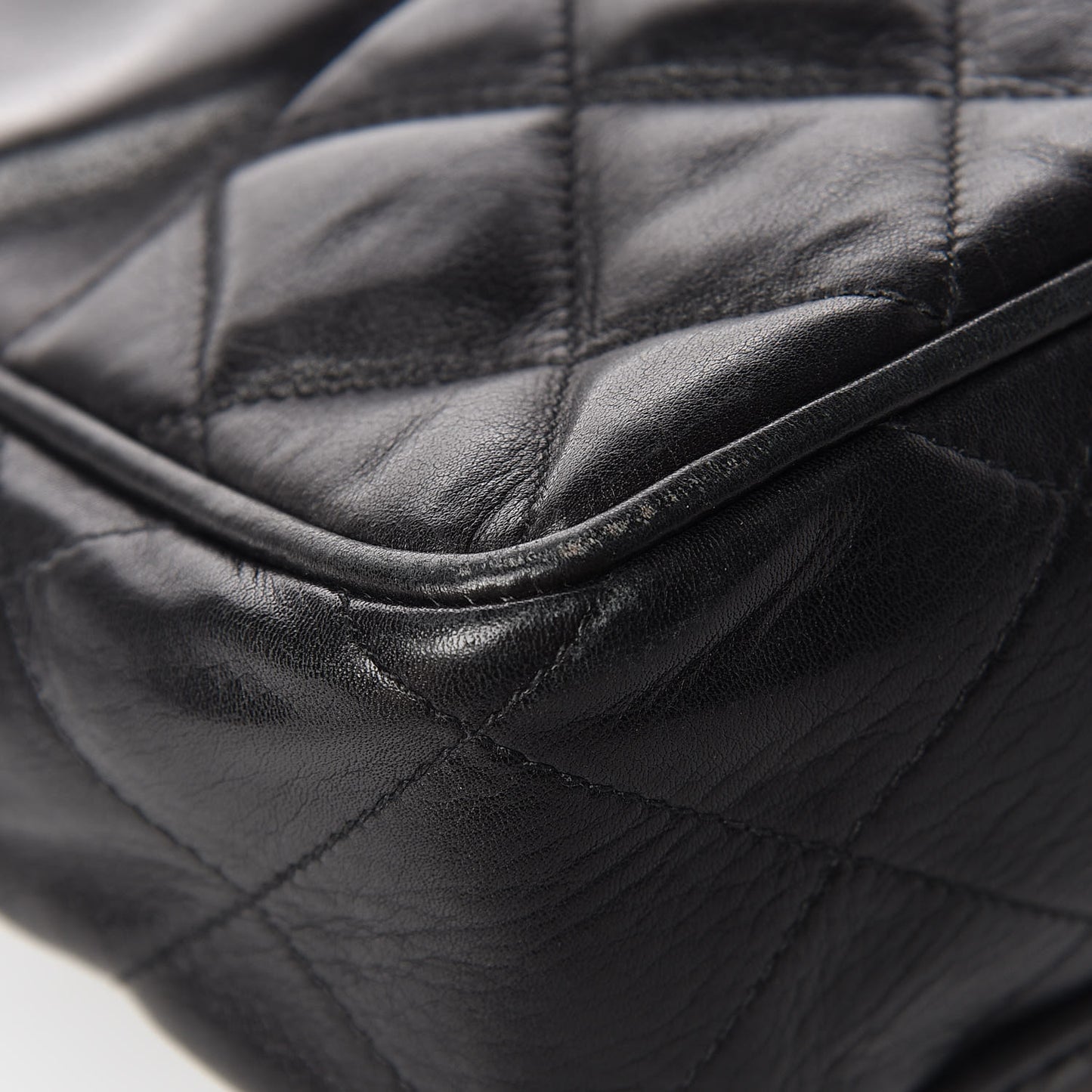 Lambskin Quilted Shoulder Bag Black