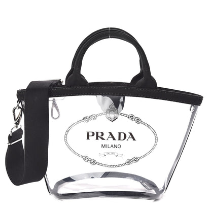 Prada Plexiglass Canapa Small Shopper Tote Black 1 of 10