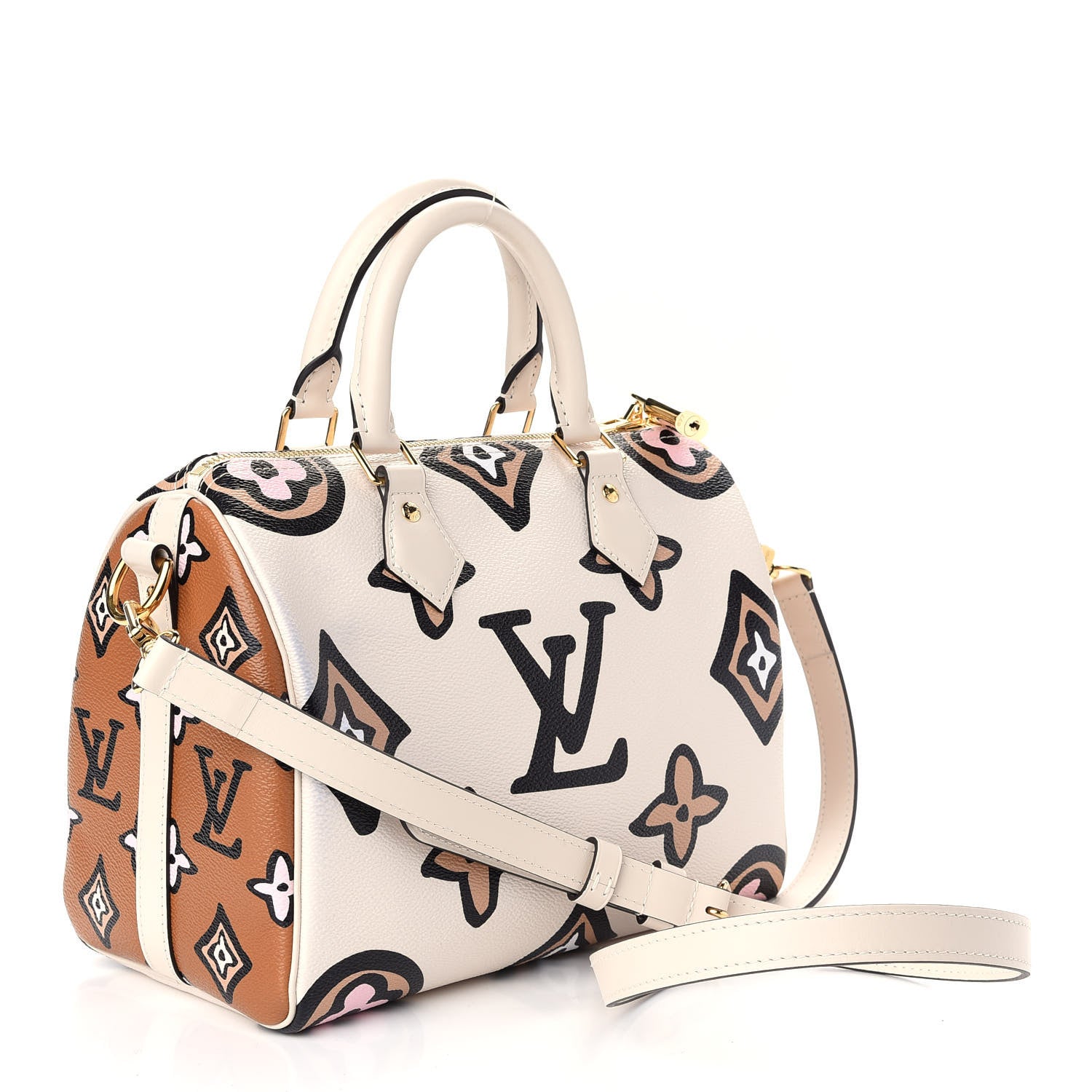 Louis Vuitton Monogram Giant Wild At Heart Speedy Bandouliere 25 Creme 3 of 10